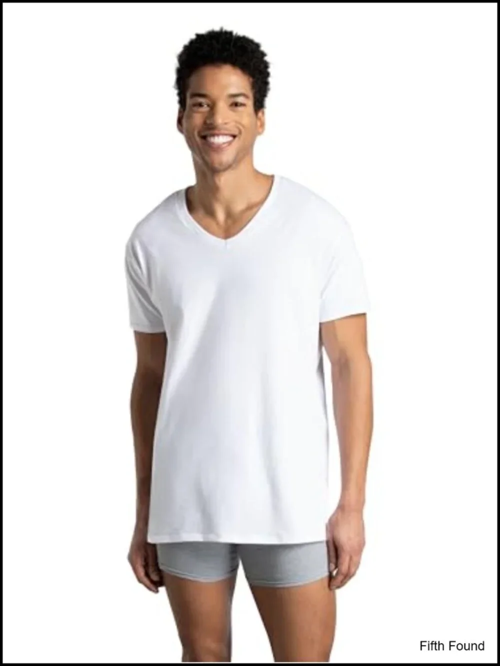 Men's V-Neck Undershirts 6 Pack Moisture Wicking Tag Free Cotton